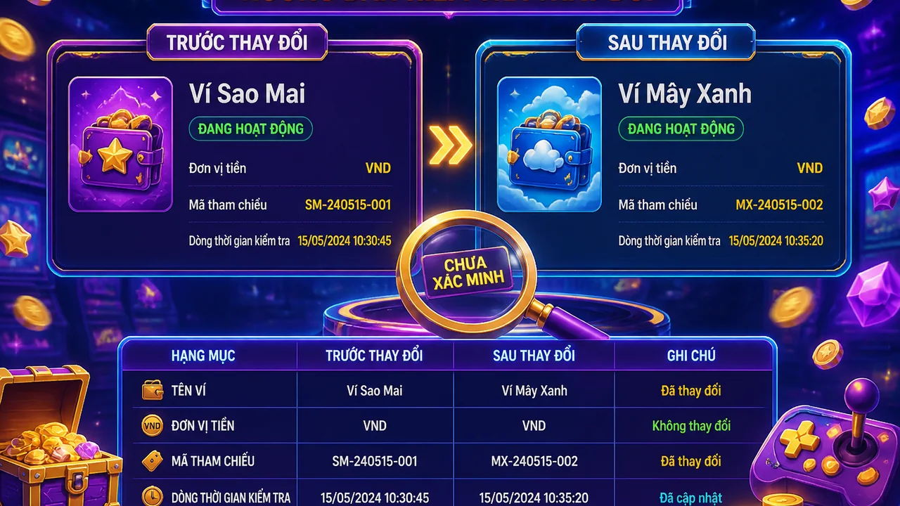 Theo dõi hồ sơ trước và sau khi đổi phương thức thanh toán trong trò chơi king33