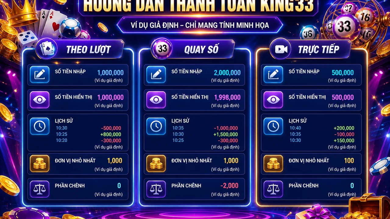 Chọn định dạng thanh toán dễ đối chiếu: cách kiểm tra làm tròn số tiền khi chơi king33
